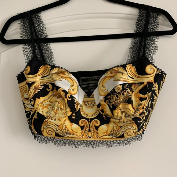 Versace Baroque Silk Bustier-Style Top | Worn Once | Tailored Fit | $995 Retail - Picture 2 of 9